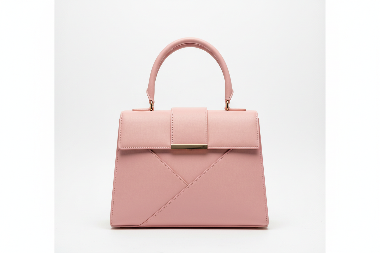 Chic Structured Satchel Bag - Pink