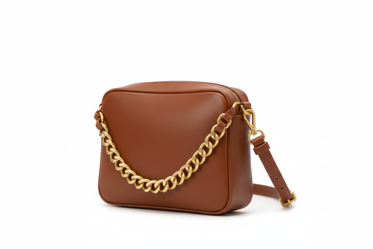 Cognac Brown  Detailed Crossbody Bag